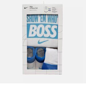 Nike Baby Infant Show 'Em Who's Boss 3-Piece Hat, Socks, Bodysuit Set 6-12M